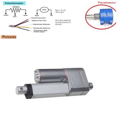 Linear servo linear actuator with potentiometer feedback