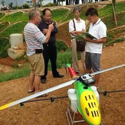 Single-rotor UAV agriculture helicopter for plant protection or farm