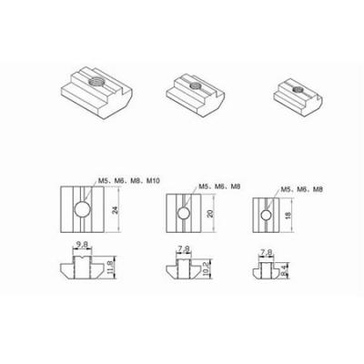 Pre-assembly T nuts for 2020 or 3030 alu profile