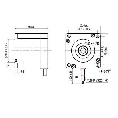 Nema23 56mm Non-captive Linear Stepper