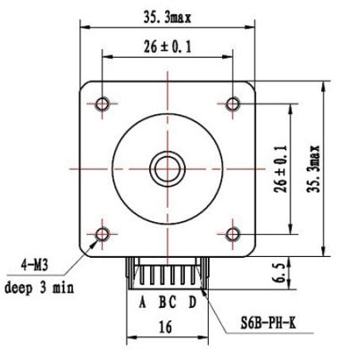 NEMA14 34mm 0.8A or 1.25A stepper motor