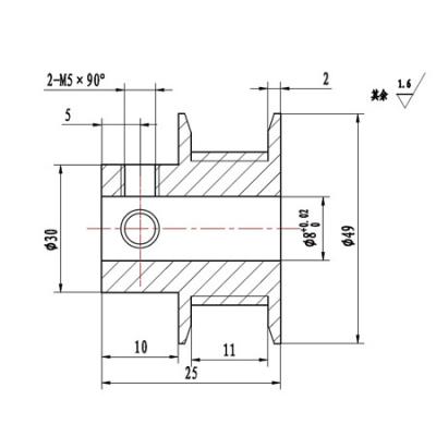 HTD3M Pulley 48 Tooth for 9mm Belt