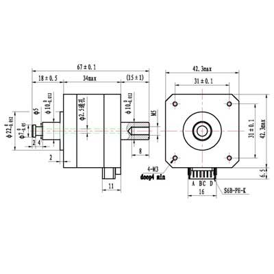 Hollow shaft nema17 stepper for Robotics