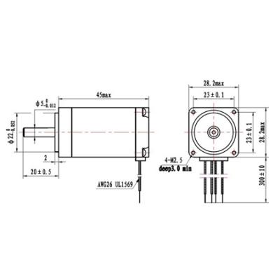 NEMA11 45mm long high torque stepper motor