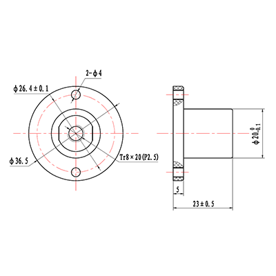 Tr8*12 or Tr8*20 lead screw anti-backlash nut