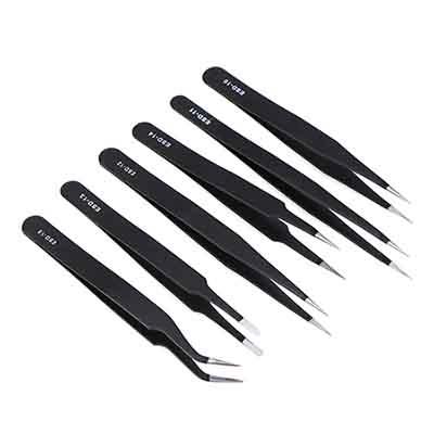 6pcs per lot precision ESD Tweezers