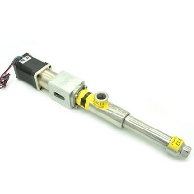 Stepper or servo motorized screw pump for metering and filling