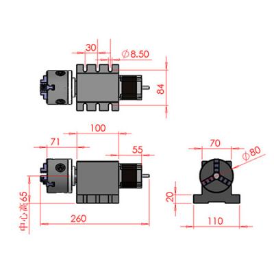 Stepper motorized harmonic drive the 4th A axis