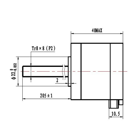 205mm tr8*8 acme leadscrew nema17 stepper