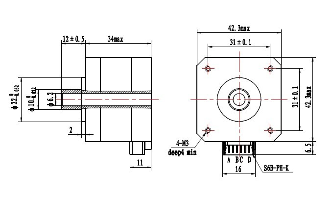 nema17 stepper motor with hollow shaft